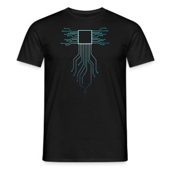 Circuit imprimé CPU - T-shirt homme - noir - Devant - AI Model Male 178 light (178cm)