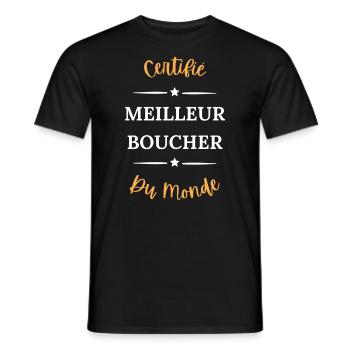Certifié meilleur boucher du monde - T-shirt homme - noir - Devant - AI Model Male 178 light (178cm)