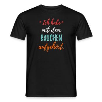 Ich habe mit dem Rauchen aufgehört. Gesund leben. - Männer T-Shirt - Schwarz - Vorne - AI Model Male 178 light (178cm)