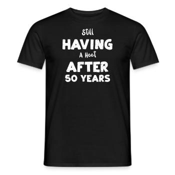 Still Having A Hoot After 50 Years - Men's T-Shirt - black - Front - AI Model Male 178 light (178cm)
