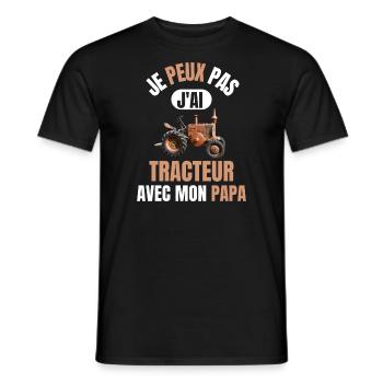 Ich kann keinen TRAKTOR mit meinem Papa haben - Traktor - Männer T-Shirt - Schwarz - Vorne - AI Model Male 178 light (178cm)