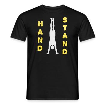 Handstand Balance : Calisthenics - T-shirt homme - noir - Devant - AI Model Male 178 light (178cm)