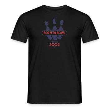 Born to Bowl Birthday 2002 Bowling Shirt - Men's T-Shirt - black - Front - AI Model Male 178 light (178cm)