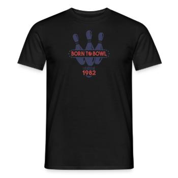 Né pour Bowling Anniversaire 1982 Chemise de bowling - T-shirt homme - noir - Devant - AI Model Male 178 light (178cm)