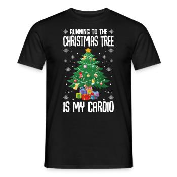 Going to the Christmas tree is my cardio - Men's T-Shirt - black - Front - AI Model Male 178 light (178cm)