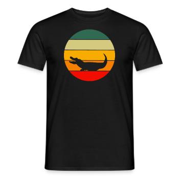 Crocodile rétro - T-shirt homme - noir - Devant - AI Model Male 178 light (178cm)