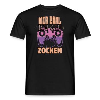 Gaming Gamer Mir Egal Ich Geh Zocken Geschenkidee - Männer T-Shirt - Schwarz - Vorne - AI Model Male 178 light (178cm)