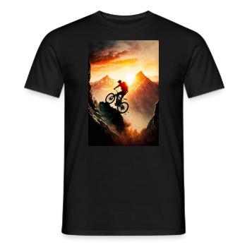 Mountain Sports Mountain Bike Downhill Graphics - Men's T-Shirt - black - Front - AI Model Male 178 light (178cm)