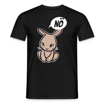 Nö, ich muss garnix - niedlicher Hase - Spruch - Männer T-Shirt - Schwarz - Vorne - AI Model Male 178 light (178cm)