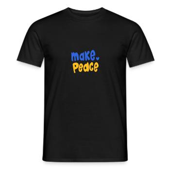 MAKE PEACE💙 - Männer T-Shirt - Schwarz - Vorne - AI Model Male 178 light (178cm)