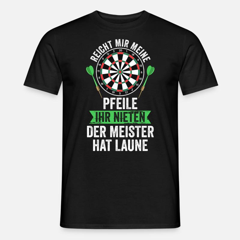 Darten Darts Dartscheibe Geschenk - Männer T-Shirt - Schwarz