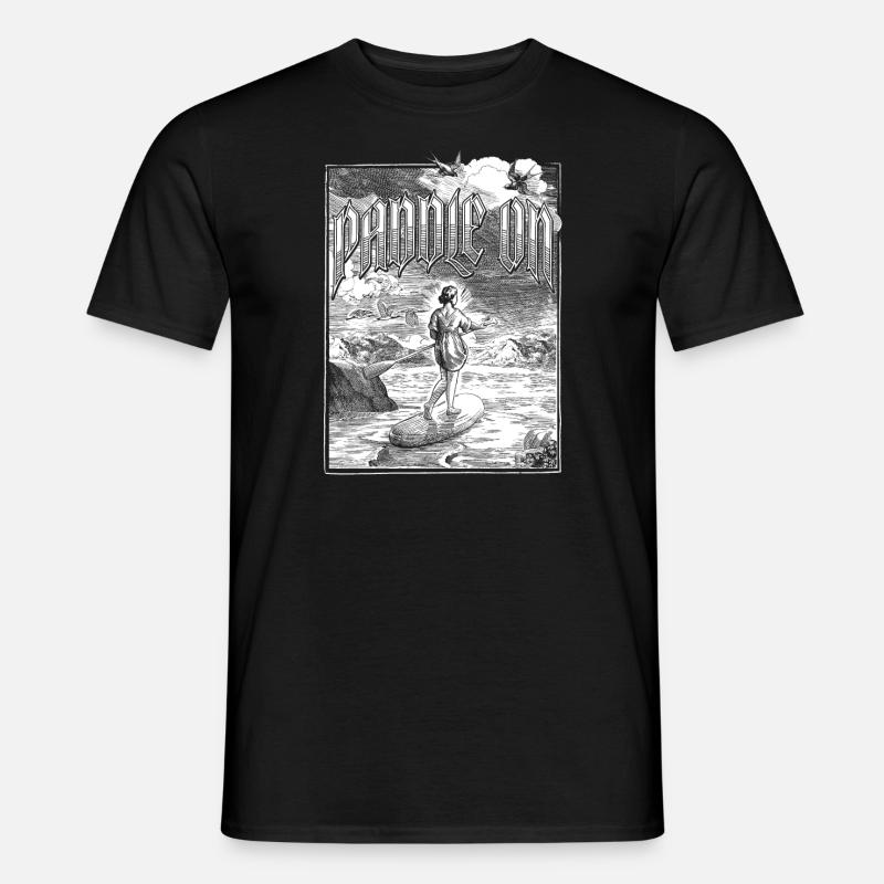 Paddle Board Paddling Zeichnung - Männer T-Shirt - Schwarz