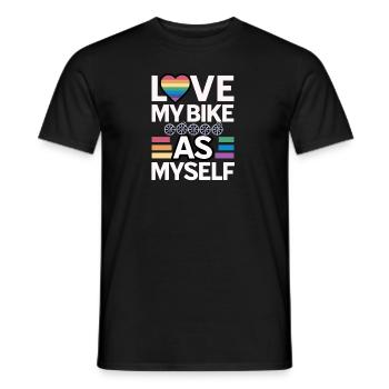 Ich liebe mein Fahrrad wie mich selbst - Männer T-Shirt - Schwarz - Vorne - AI Model Male 178 light (178cm)