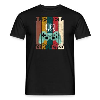 Niveau 16 achevé, cadeau anniversaire 16 ans gamer - T-shirt homme - noir - Devant - AI Model Male 178 light (178cm)