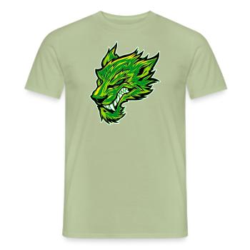 Tête de loup Tatouage Tête de loup Graffiti Vert - T-shirt homme - vert sauge - Devant - AI Model Male 178 light (178cm)