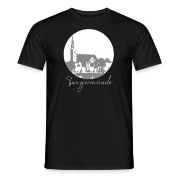 Tangermünde,kreis,altstadt,kreis,skyline - Männer T-Shirt - Schwarz - Vorne - AI Model Male 178 light (178cm)