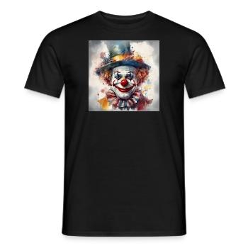 DER LUSTIGE CLOWN - Männer T-Shirt - Schwarz - Vorne - AI Model Male 178 light (178cm)