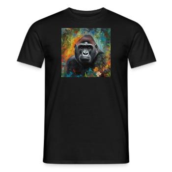 THE GORILLA IN THE JUNGLE - Men's T-Shirt - black - Front - AI Model Male 178 light (178cm)