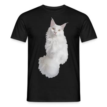 Maine coon white - Men's T-Shirt - black - Front - AI Model Male 178 light (178cm)