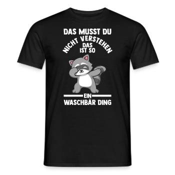 Tiermotiv Waschbär - Männer T-Shirt - Schwarz - Vorne - AI Model Male 178 light (178cm)