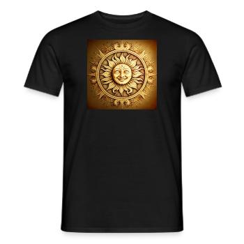 SOLEIL CENTRAL HAPPY - Männer T-Shirt - Schwarz - Vorne - AI Model Male 178 light (178cm)