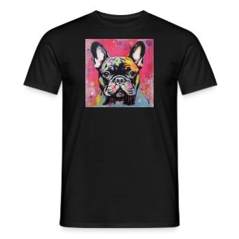 FRENCH BULLDOG - Men's T-Shirt - black - Front - AI Model Male 178 light (178cm)