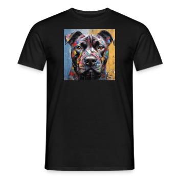 Staffordshire Bull Terrier - Men's T-Shirt - black - Front - AI Model Male 178 light (178cm)