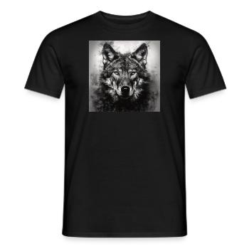 LOUP WOLF ANIMAL SAUVAGE - T-shirt homme - noir - Devant - AI Model Male 178 light (178cm)
