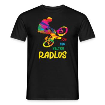 MTB Fahrer Mountainbike Ich Bin Selten Radlos - Männer T-Shirt - Schwarz - Vorne - AI Model Male 178 light (178cm)