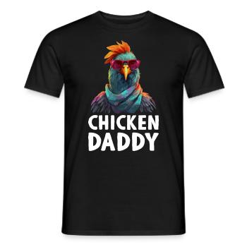 Chicken Daddy Chicken Farmer Farmer Rooster Rooster - Men's T-Shirt - black - Front - AI Model Male 178 light (178cm)