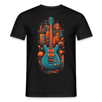 Retro Base Gitarre - Männer T-Shirt - Schwarz - Vorne - AI Model Male 178 light (178cm)