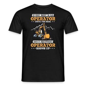Opérateur Excavatrice Équipement lourd - T-shirt homme - noir - Devant - AI Model Male 178 light (178cm)