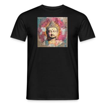 BUDDHA ZEN MEDITATION - Men's T-Shirt - black - Front - AI Model Male 178 light (178cm)