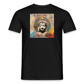 BUDDHA ZEN MEDITATION - Men's T-Shirt - black - Front - AI Model Male 178 light (178cm)