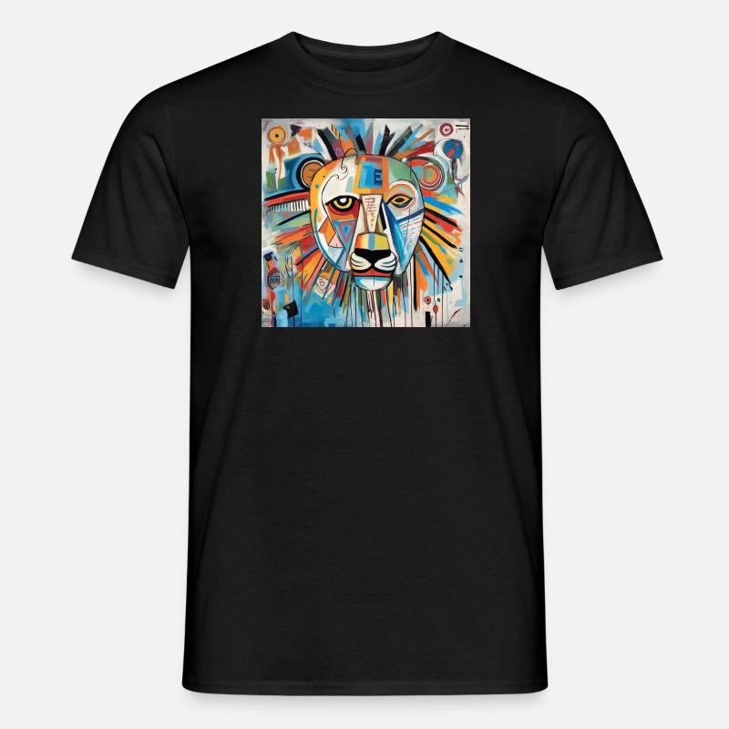 LÖWEN-STRASSENKUNST - Männer T-Shirt - Schwarz