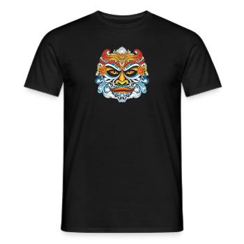 MASQUE BALINAIS INDONESIE - T-shirt homme - noir - Devant - AI Model Male 178 light (178cm)
