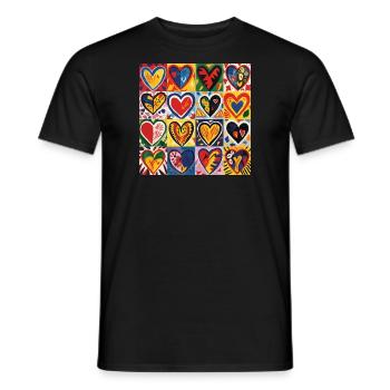 HEART OF LOVE STREET ART - Men's T-Shirt - black - Front - AI Model Male 178 light (178cm)
