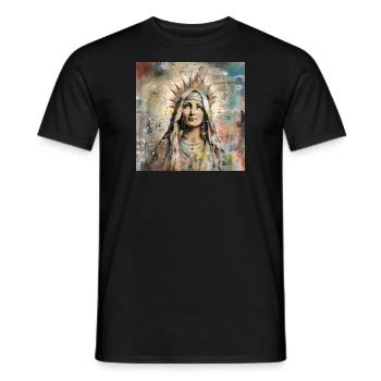 THE VIRGIN MARY STREET ART - Men's T-Shirt - black - Front - AI Model Male 178 light (178cm)
