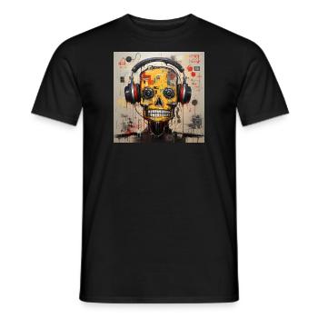 SCHÄDEL-MUSIK STREEET-KUNST - Männer T-Shirt - Schwarz - Vorne - AI Model Male 178 light (178cm)