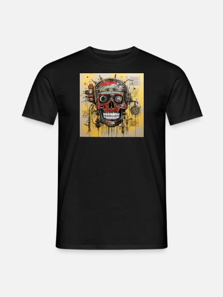 SCHÄDEL-STRASSENKUNST - Männer T-Shirt - Schwarz