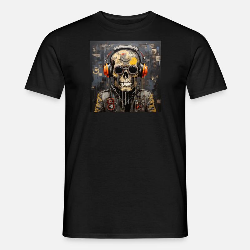 SCHÄDEL-STRASSENKUNST - Männer T-Shirt - Schwarz