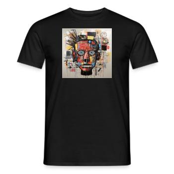 STREET ART PORTRAIT JM-B - Men's T-Shirt - black - Front - AI Model Male 178 light (178cm)
