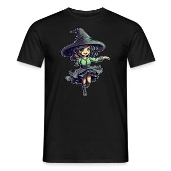 Halloween design sorcière mignonne - T-shirt homme - noir - Devant - AI Model Male 178 light (178cm)