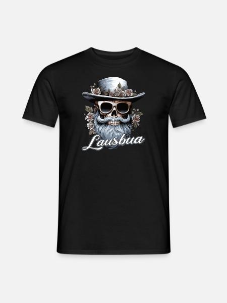 Trachtenhemd Totenkopf Lausbua Herren Ersatz - Männer T-Shirt - Schwarz