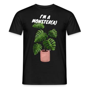 MONSTERA MONSTER PLANT - Men's T-Shirt - black - Front - AI Model Male 178 light (178cm)