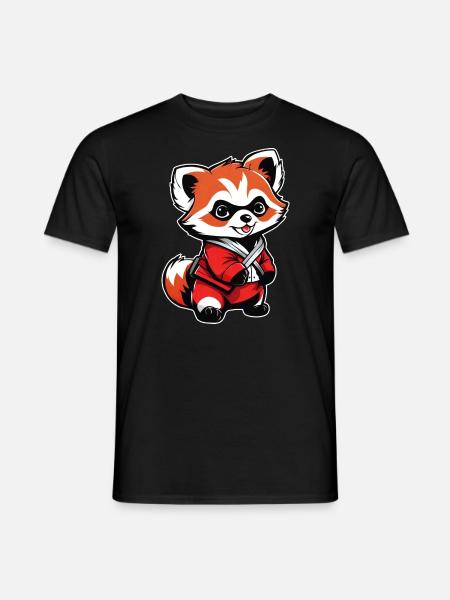 Cute Little Red Panda Bear - Men's T-Shirt - black