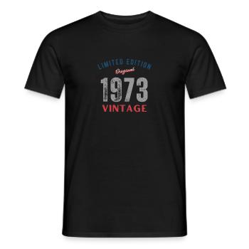 Vintage 1973 Gift Humor Anniversary 50 Years - Men's T-Shirt - black - Front - AI Model Male 178 light (178cm)