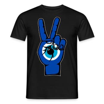 Nazar Frieden Victory Symbol - Männer T-Shirt - Schwarz - Vorne - AI Model Male 178 light (178cm)