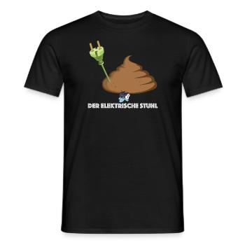 Der elektrische Stuhl | Fliege, lustige Sprüche - Männer T-Shirt - Schwarz - Vorne - AI Model Male 178 light (178cm)