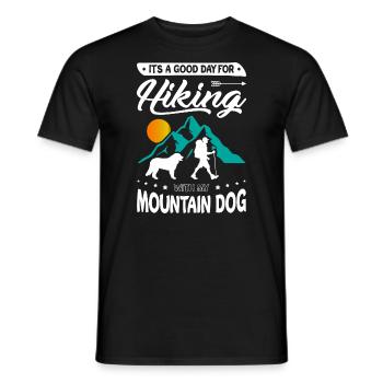Randonner avec mon chien de montagne - T-shirt homme - noir - Devant - AI Model Male 178 light (178cm)